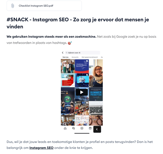 Leerprikkel Instagram SEO